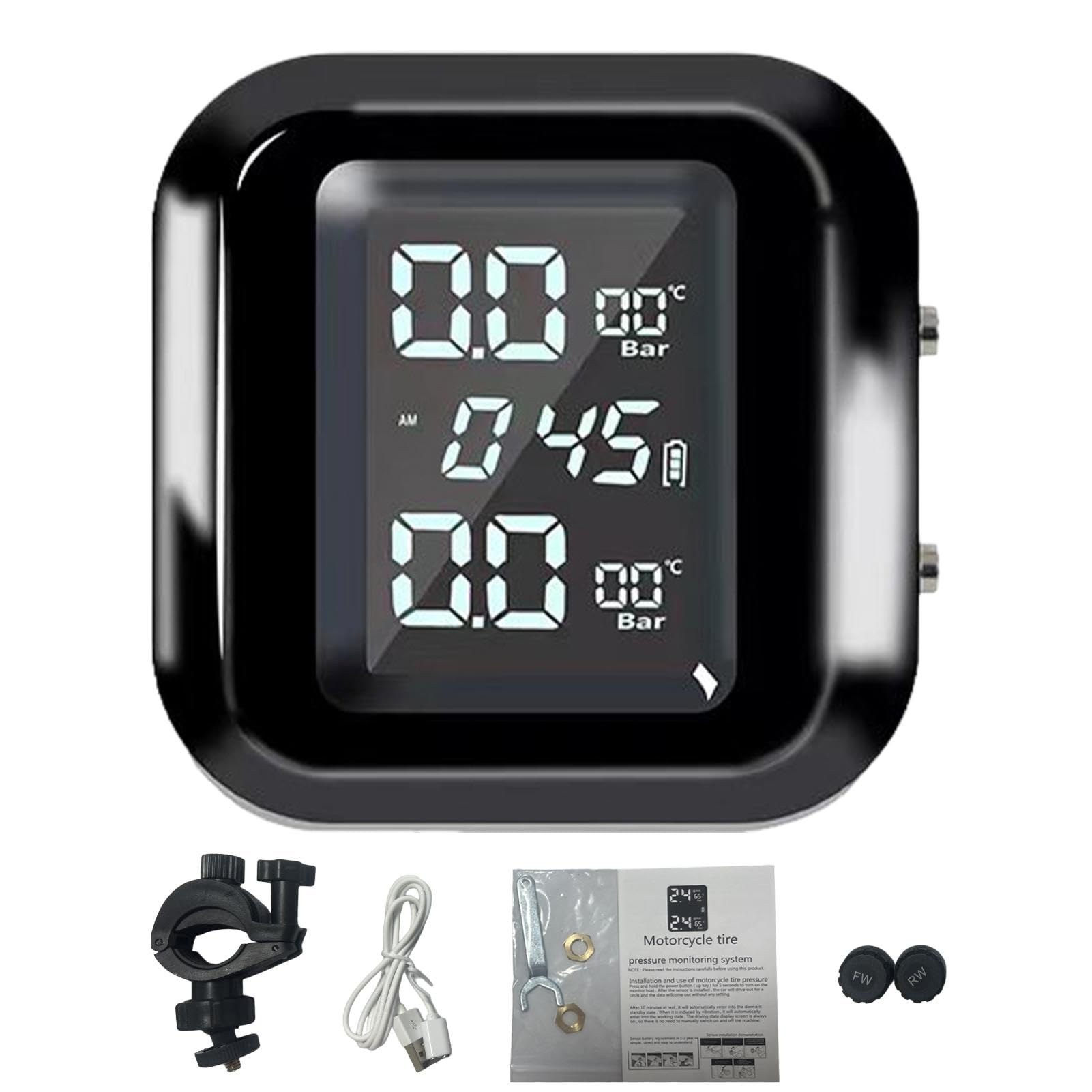 

Беспроводная система контроля давления в шинах, Монитор давления в шинах мотоцикла - Водонепроницаемый Интеллектуальный Датчик давления в шинах Regular bracket