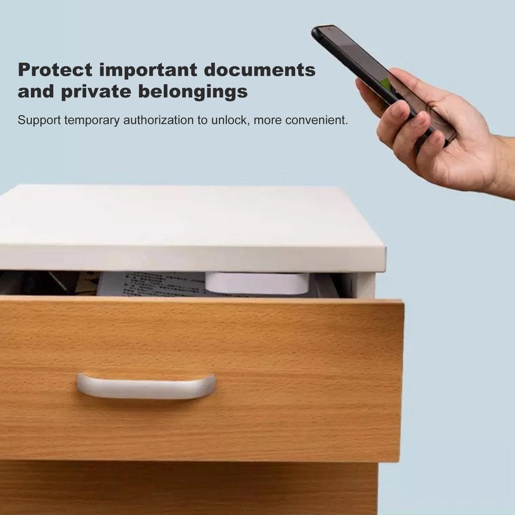 Smart Lock Bluetooth APP Unlock Concealed PunchFree for File Cabinet Drawer Wardrobes Bookcases for