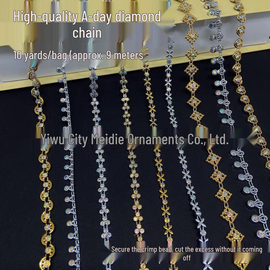 Gold and Silver Rhinestone Trim: Hand-stitched Ethnic Jingpo Miao Lace for DIY Clothing Accessories