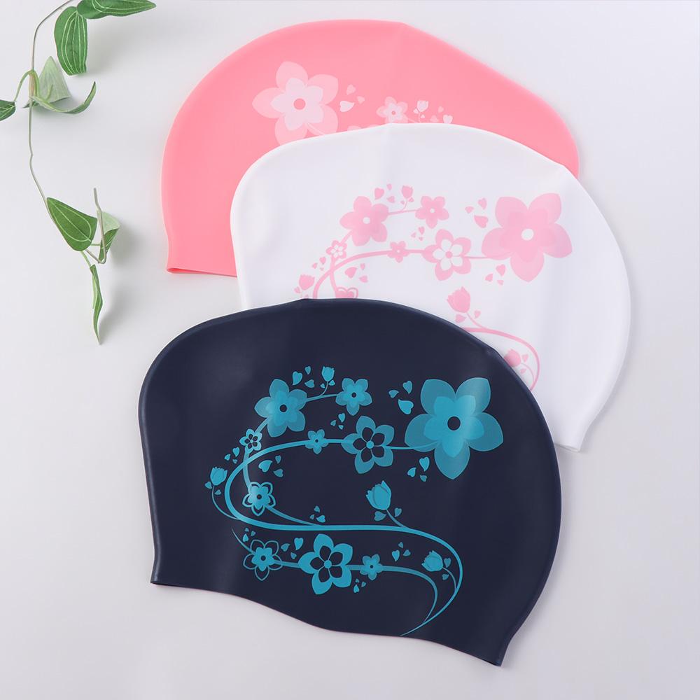 Thicken Design Floral Diving Hat Elastic Snorkeling Cap Swim Head Hood Flower Swim Headgear  Shower