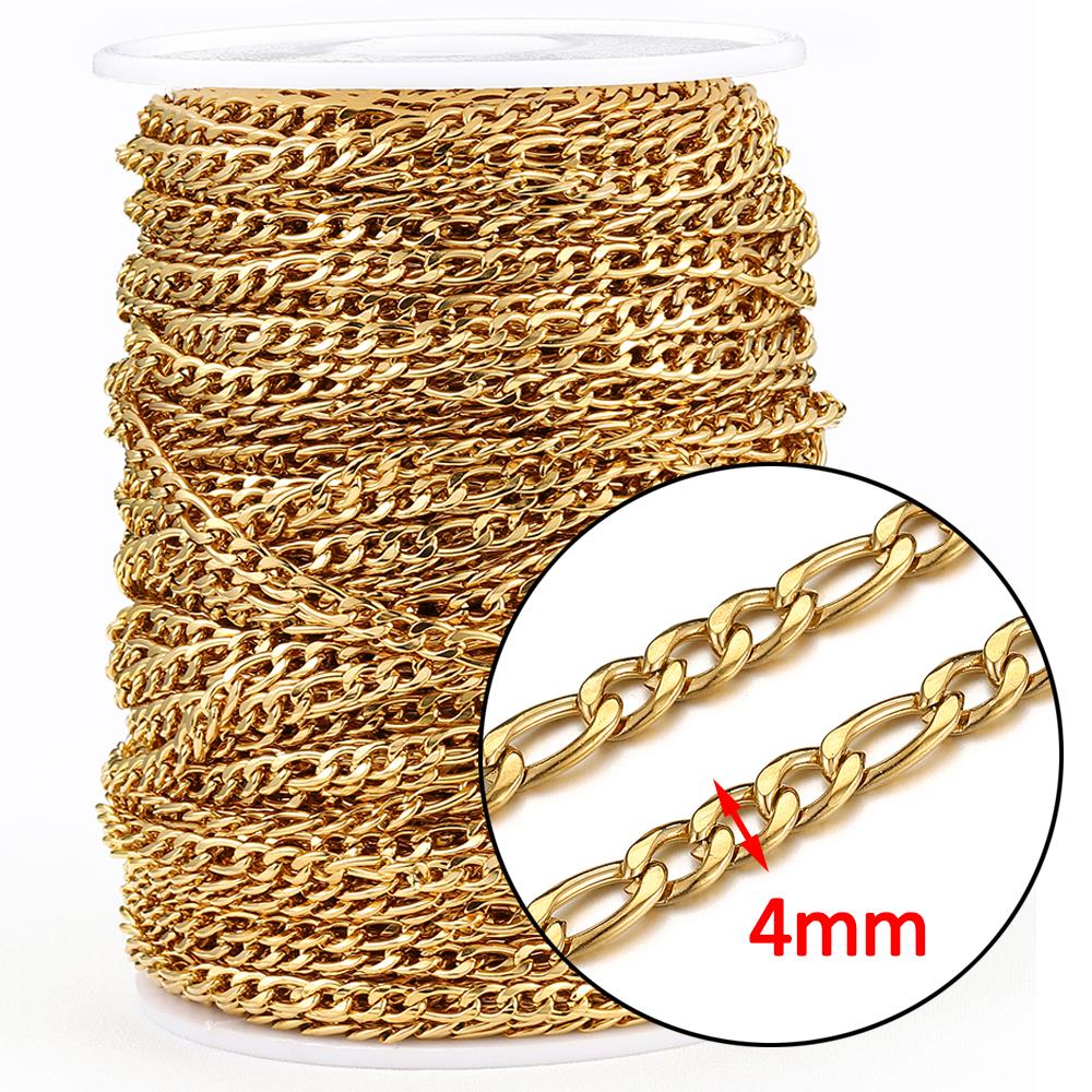 No Fade 2meters Stainless Steel Chains for Jewelry Making Supplies Bracelet Necklace Earrings High Quality Chain DIY Accessories