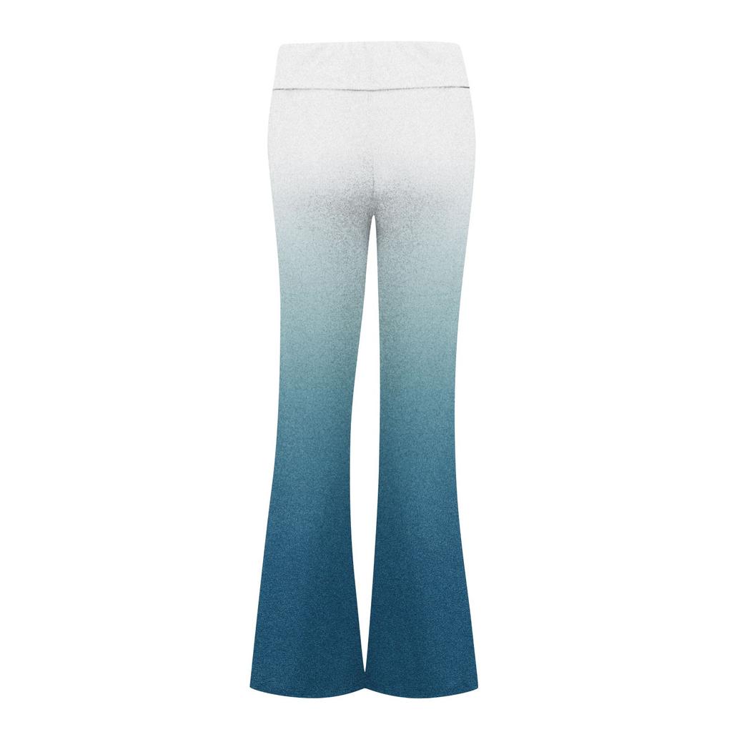 Women's Fashion Gradient Slim Fit Slim Reverse Waist Low Waist Elastic Waist Flare Pants
