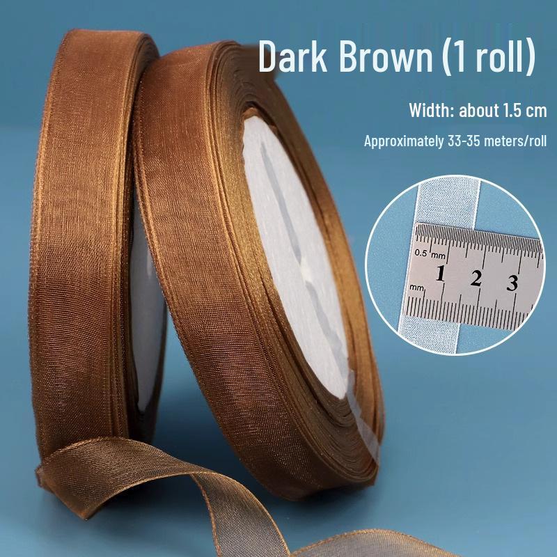 1.5cm Transparent Snow Yarn Ribbon for Gift Wrapping, DIY Crafts, Hair Accessories, and Chiffon Projects.