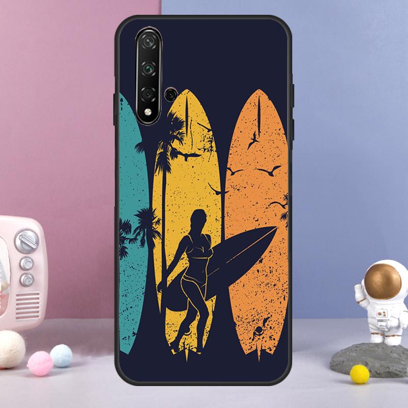 Surfing Art Surf Girl For Huawei Nova Y70 Y90 Y60 Y72 Y73 Y61 Y91 7i 8i 11i 12i 12s 9 10 SE P20 P30 P40 Lite Case