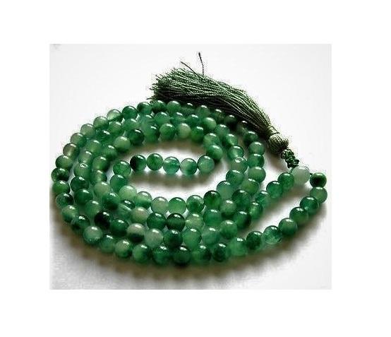 Чётки из Жадеита (108 шариков), Green Jade Mala (Margaj Rosary),  Kalyan Puja