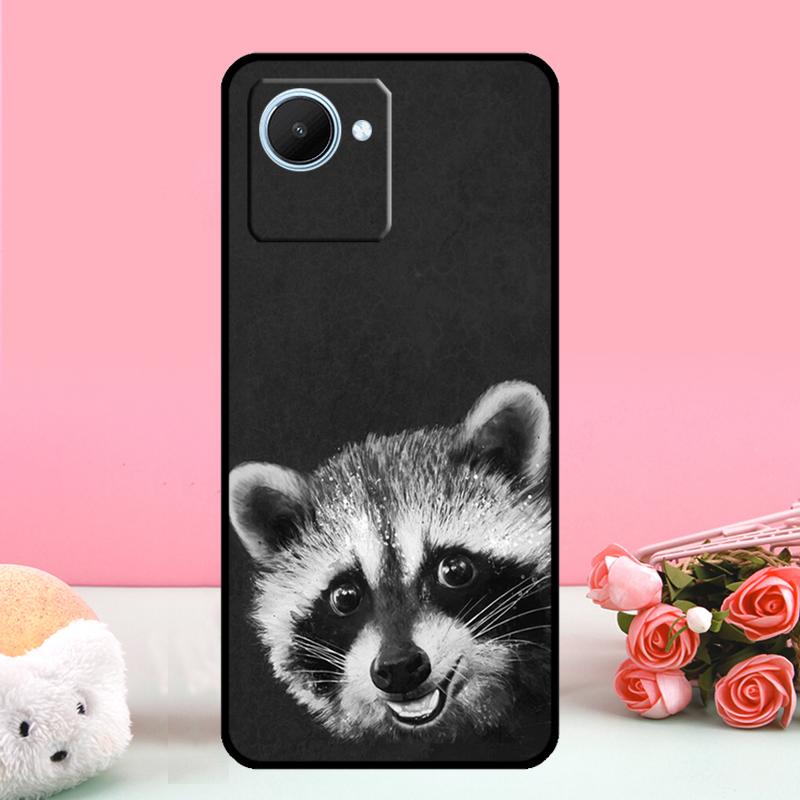 Cute Raccoon Cartoon For Realme 11 Pro Plus 10 12 Pro C55 C53 C51 C33 C31 C30 C25s C21Y C15 GT Neo5 GT3 GT5 Case