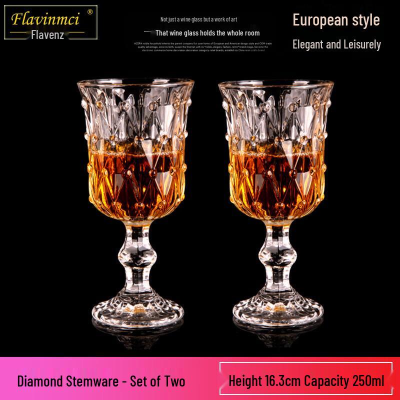 Flavinmci 2 European Crystal Wine Glass Set