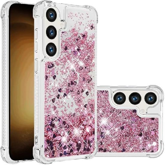 Hülle für Samsung Galaxy S24 FE Hülle Glitzer Bling Niedlich Klar Handyhülle Flüssiger Treibsand Stoßfest Schützender Bumper Weiche TPU Abdeckung für Samsung