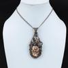 Copper Pink Opal Pendant Copper Wire Wrapped Pendant Handmade Elegant Pendant Pink Opal Copper Jewelry Real Gemstone Pendant Engagement Gift
