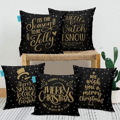 Capas de Almofada para Sofá Home Conjunto de 5 Capas de Almofada Quadradas Estampadas 40,64 cm