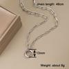 Xiaomi Huitan Women Stainless Steel Pendant Necklace Paperclip Chain Minimalist Circle Clasp for Dainty Daily Stackable Jewelry Gift