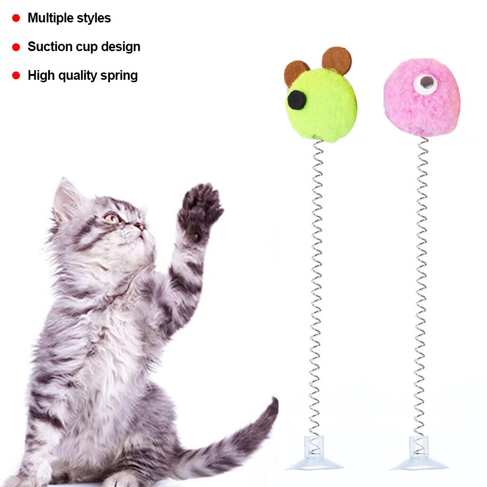 1 buc Jucărie Pisică Arcuș cu Pene Ventuză Multicolor Minge de Blană de Pisică Baghetă Teaser Jucării Interactive pentru Animale de Companie Jucării Scărpinătoare pentru Pisici Consumabile Culoare Aleatorie