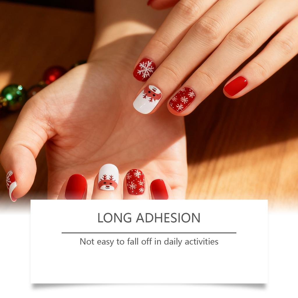 Nymixa Christmas atmosphere soft gel nail sticker set DIY creative glitter decoration convenient nail stickers