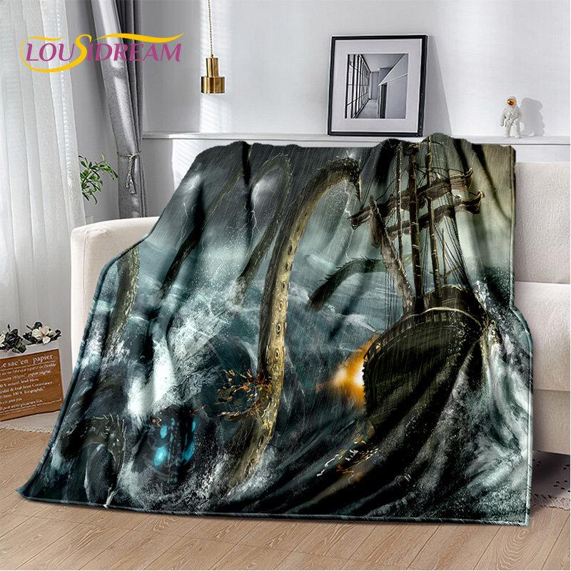 A Pirate Boat,Barque,Boat Ship Monster Soft Plush Blanket,Flannel Blanket Throw Blanket for Living Room Bedroom Bed Sofa Picnic