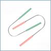 U-Shaped Tongue Scraper Stainless Steel Two-Color Tongue Cleaner for Fresh Breath Oral Hygiene Dental Care Tool
