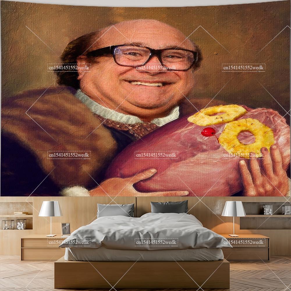 Danny Devito Starry Night Tapestry Funny Rum Ham Meme Tapestrys Aesthetic Room Decoration Landscape Tapestries Wall Art Posters