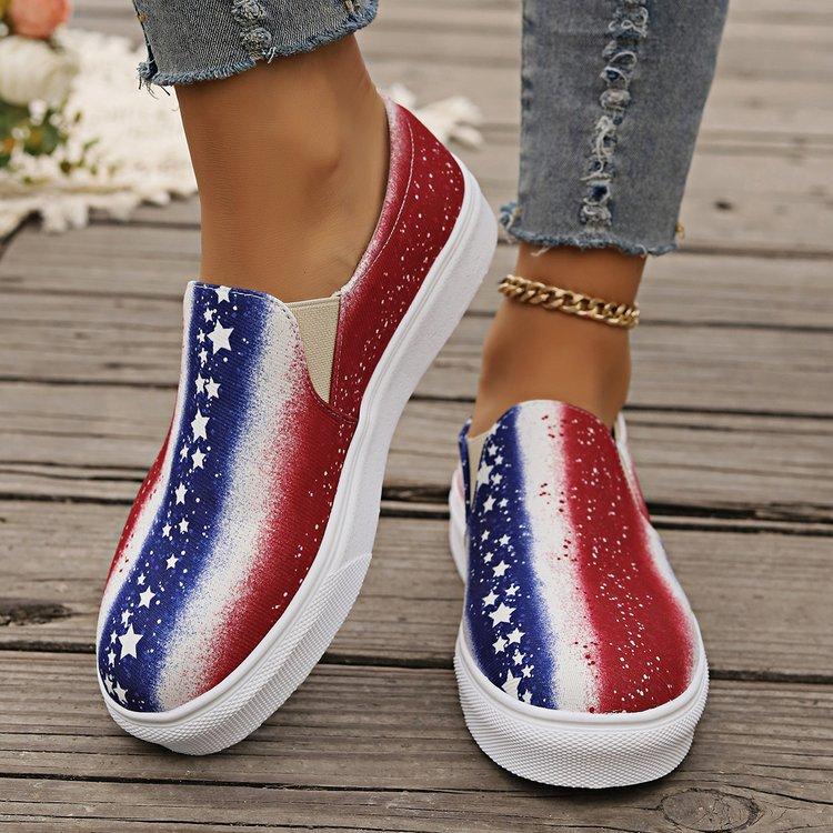 Canvas shoes board shoes lazy elastic shoes men and women