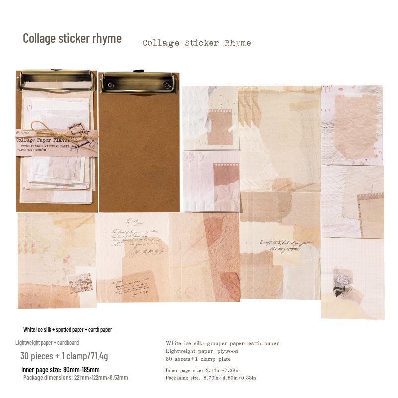 Momo Retro Journal Series: Special Plywood Paper for Collage & Decor - 4 Variants