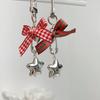 Star Keychain Christmas Flocking Bowknot Charm for Phone Keys Jewelry Accessories