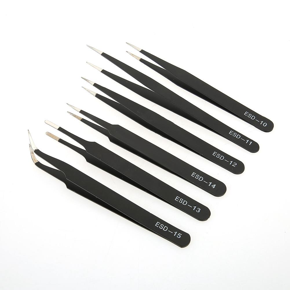 

6PCS Anti static Tweezers Stainless Steel Tweezer Maintenance Tool