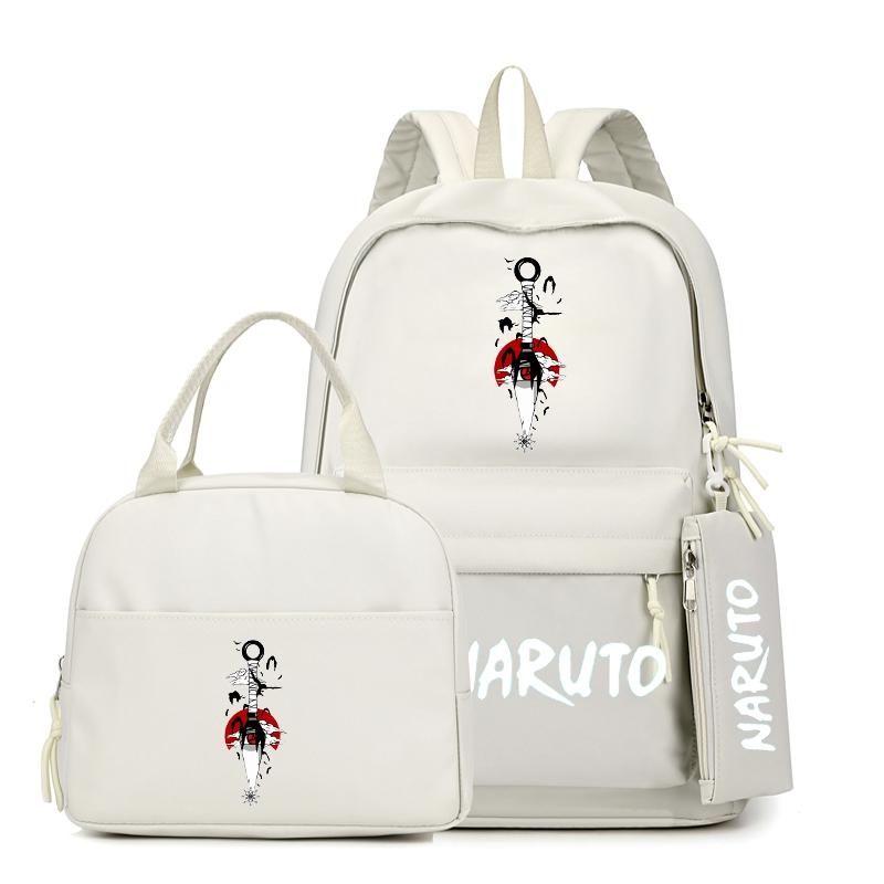 3Pcs/set Anime Naruto Backpack with Lunch Bag for Girl Boy Student Back To School Bookbag Schoolbag Men Women Leisure Travel Bag