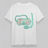 Men's Oversize T-Shirt Scuba Diving Mask Sea Shells Ocean Tee Cotton Short White