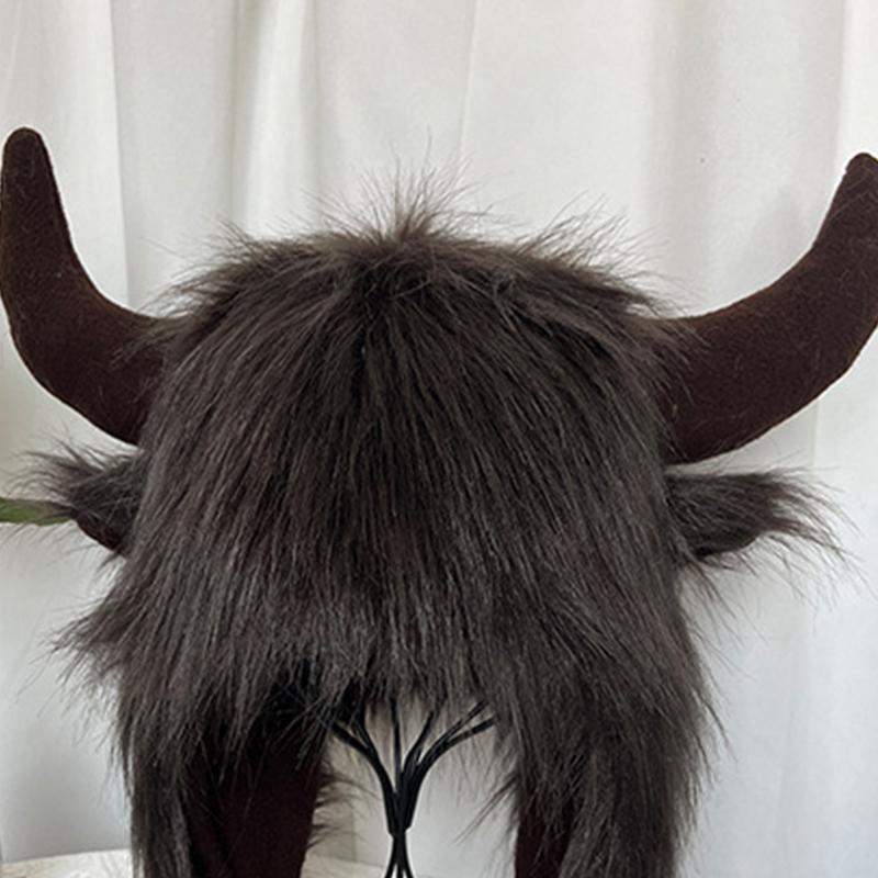 Buy Strange Cow Horn Ear Protection Hat Ear Protection Wool Hat