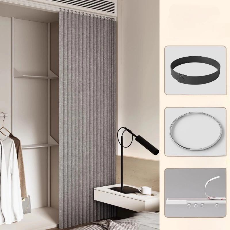Rideau à coulisse pliante pour dressing, Rideaux de dressing pliants sans portes, Rideaux de porte anti-poussière pour armoire