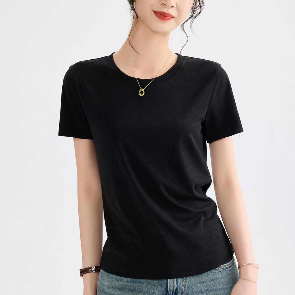 New Tencel Linen Mask Women's Summer Short Sleeve Thin Bottom Shirt Loose Top Clothing