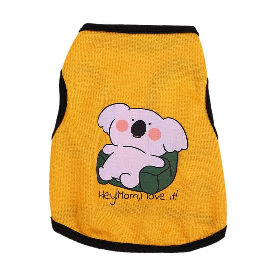 

Жилет для домашних животных с изысканным подшиваемым принтом, мягкая дышащая сетчатая одежда с круглым вырезом и принтом животных, милая летняя блузка с котом и собакой 2XL жёлтый