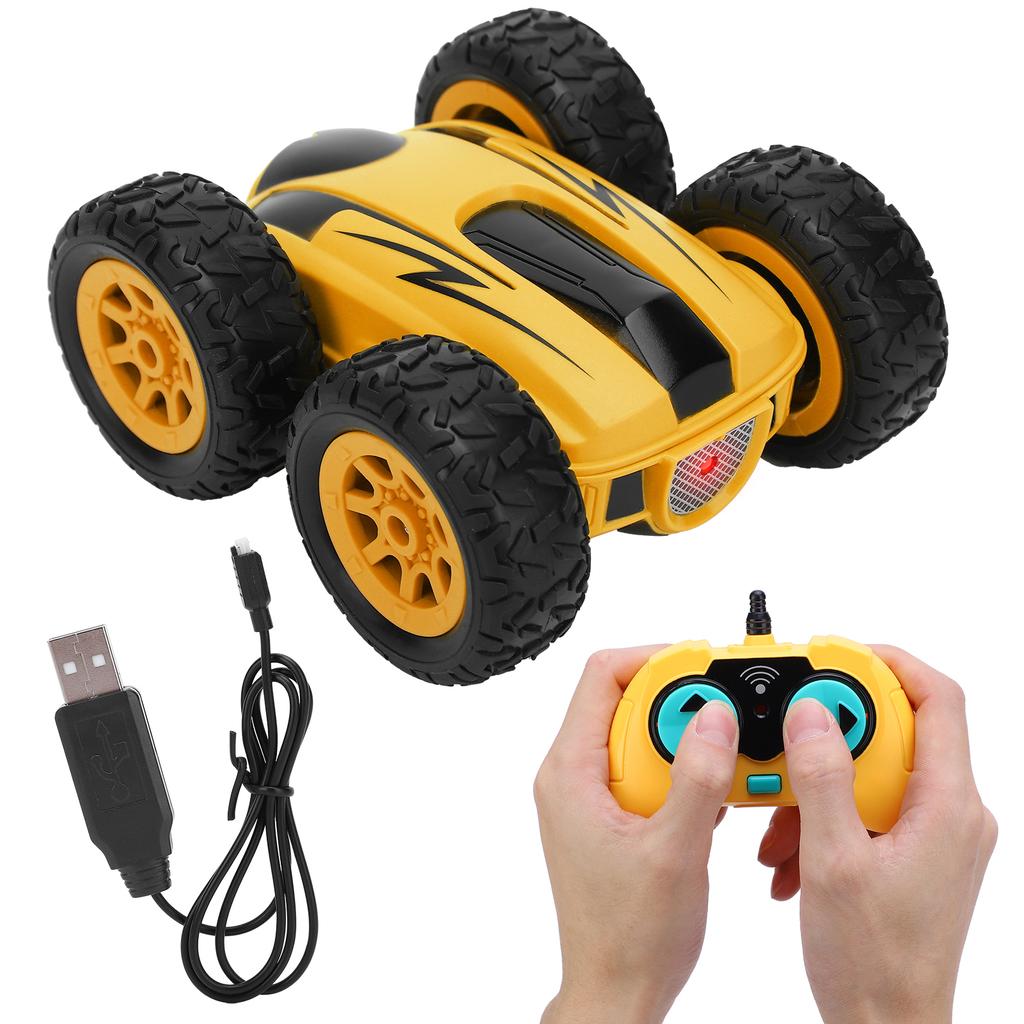Stunt 2.4G High Speed TwoSided 360 Degree Rotate Wireless RC Car Fourwheel Drive(yellow )