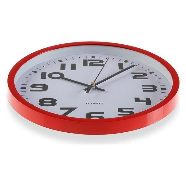 Nástěnné hodiny plastové - Červené - 25 cm