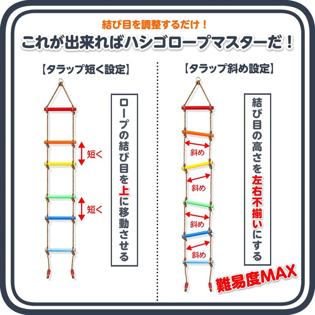 Kenkoba Hands Ladder Rope Indoor Children's Playground Equipment, Athletic Swing, Monkey Bar, Jungle Gym (Color)