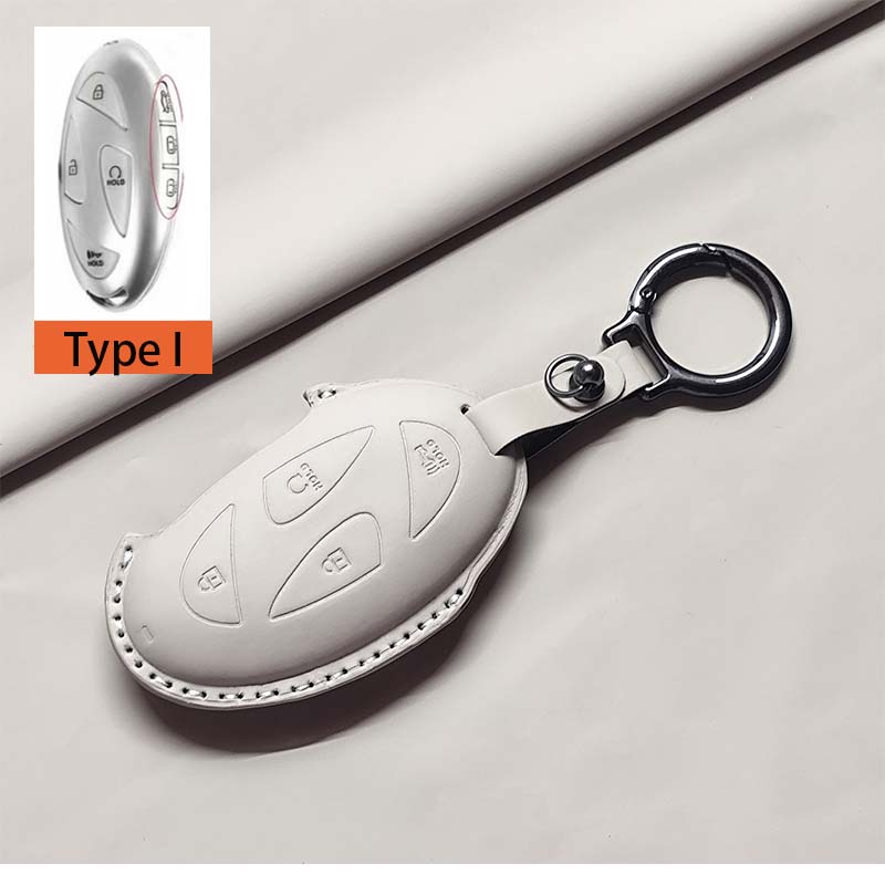 Car Remote Key Case Cover for Hyundai Grandeur GN7 Kona Ev 2023 Ionic 6 5/7 Bottons Leather Keychain Durable Luxury Accessories