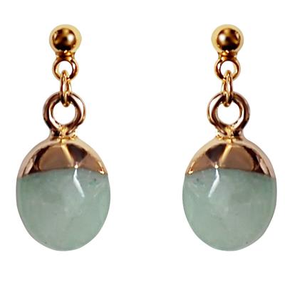 Earrings Earrings Earrings Painless Green Aventurine Light Green Natural Stone Swaying Popular Screw Type Resin Earrings Elegant Miyabi Grace Miyabi