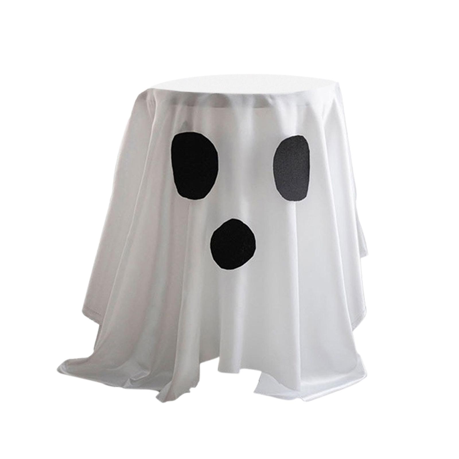 

Halloween Disposable Ghost/ Tablecloth Pvc Decoration Layout Round Table Restaurant Bar Atmosphere Cafe Props One Size