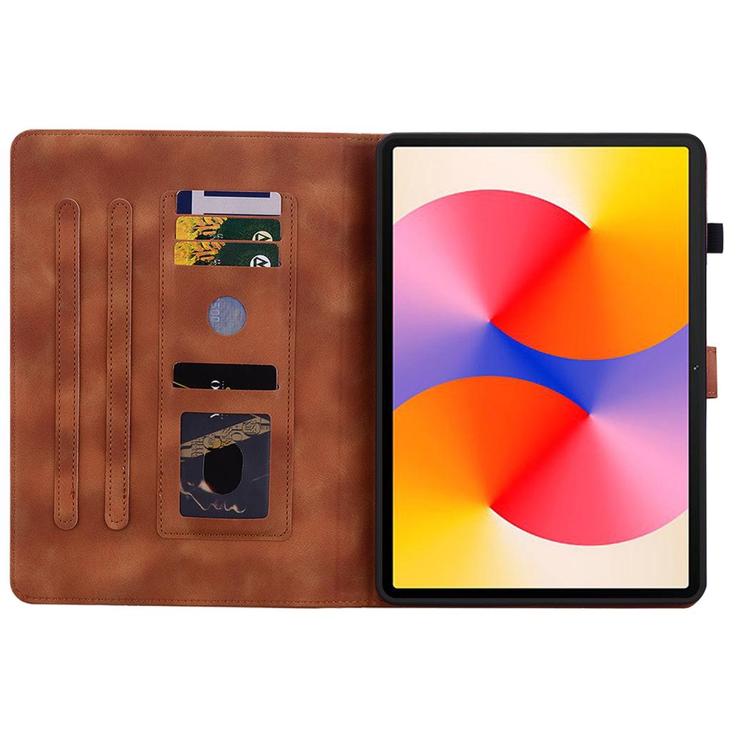 For Huawei MatePad SE 11 Case Lily Flower Imprint Leather Tablet Cover with Card Slots