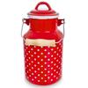 TECKA 2 L Enameled Red Polka Dot Milk Jug