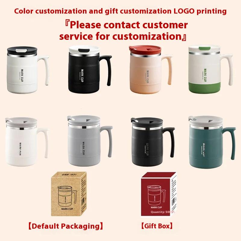 304 Edelstahlbecher mit Deckel und Löffel Büro-Wasserbecher Hochästhetische Kaffeetasse, Frühstückstasse Wasserflaschen