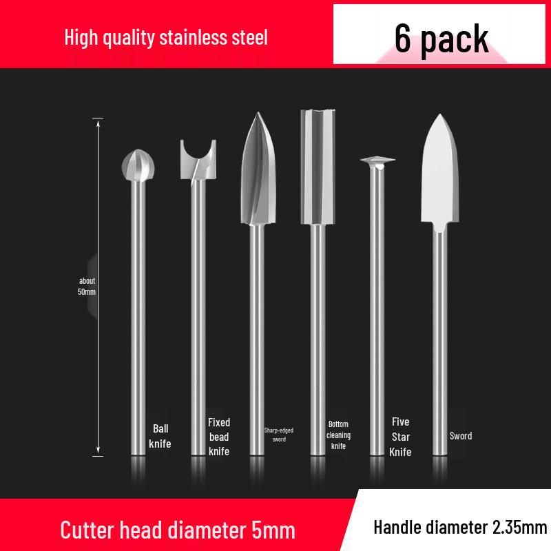 Dental & Wood Carving Tool Set: Power Tool, Engraving Knife, Steel Drill Bit, Grinding & Scribing Heads