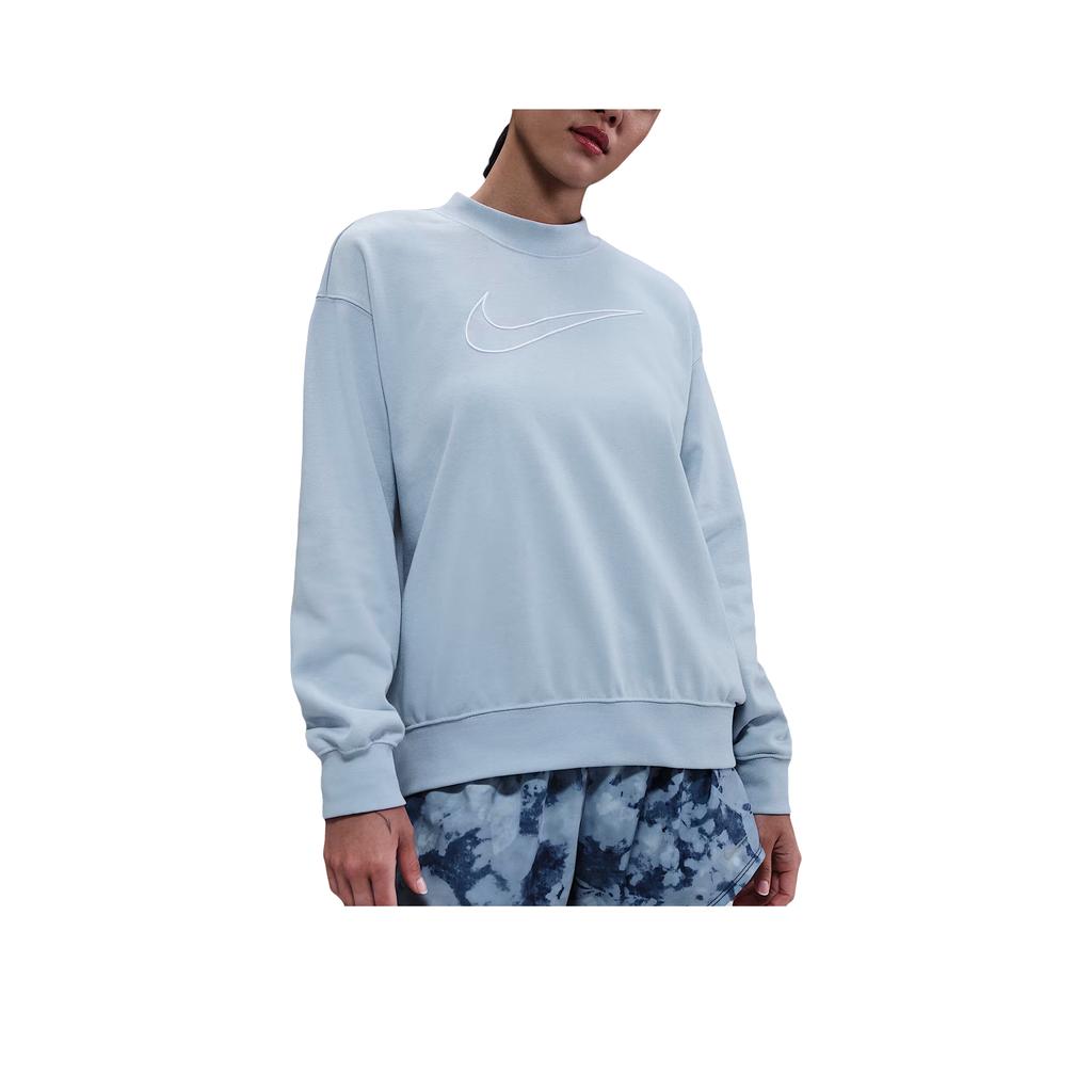 Nike Dri-Fit Swoosh Logo Loose Fit Crew Neck Drop Shoulder Long Sleeve Sweatshirt Women Sweatshirt DQ5543-441