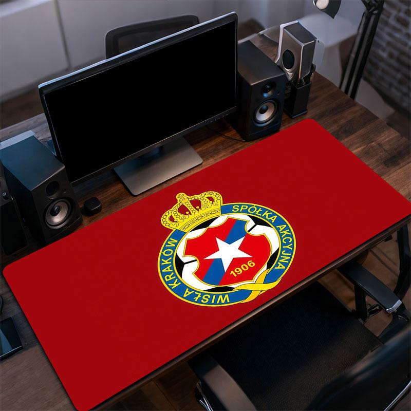 Wisla Krakow logo Mouse Pad, Large Gaming Desk Mat, Non-slip XXL Mousepad for Laptop & Tablet, Mini PC Playmat with Stitched Edges