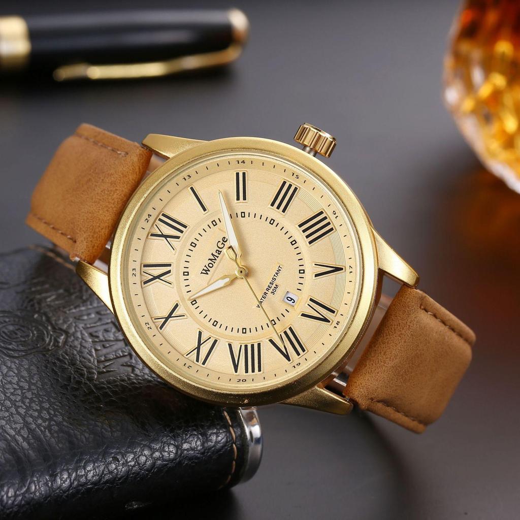 New Large Dial Unisex Couple's Watch luxury Women's Watch Leather Strap Quartz Watch Men's Watch Clock