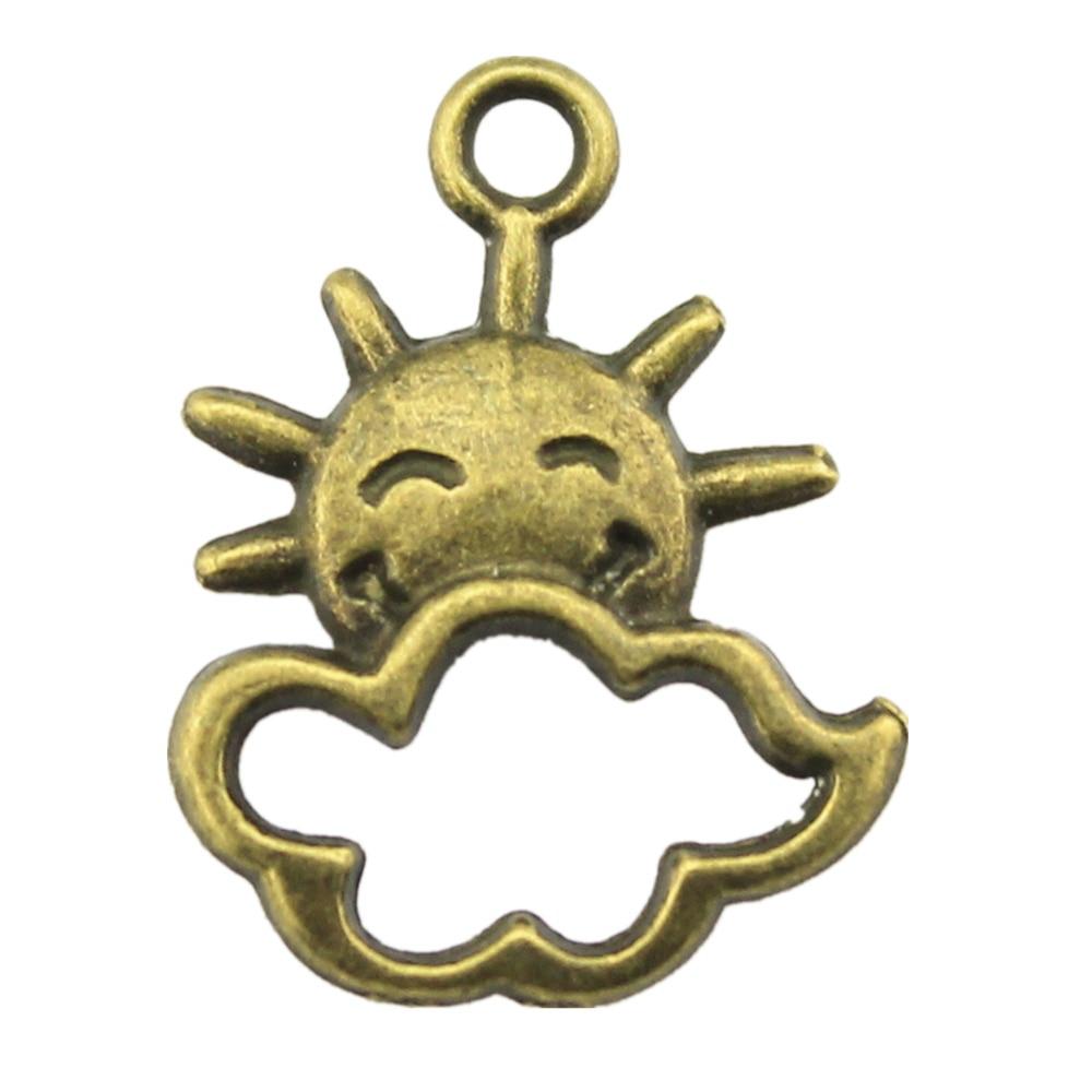 

20шт Солнце и облако Шармы Шармы Античная бронза Цвет Цинковый сплав 20X17mm