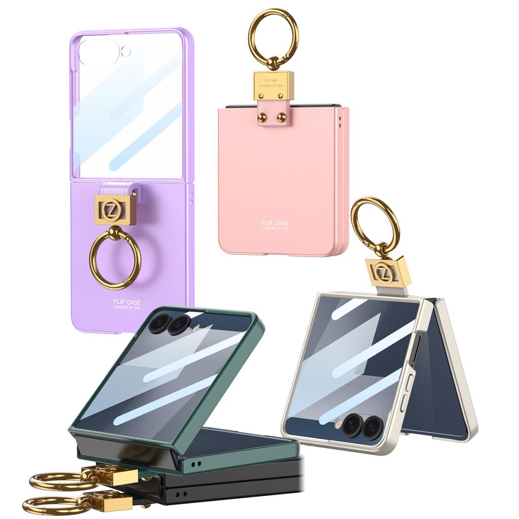 Samsung Z Flip7 Mobile Phone Case Ultra Thin Full Enclosure Film Integrated Z Ring Folding Mobile Phone Protection Case