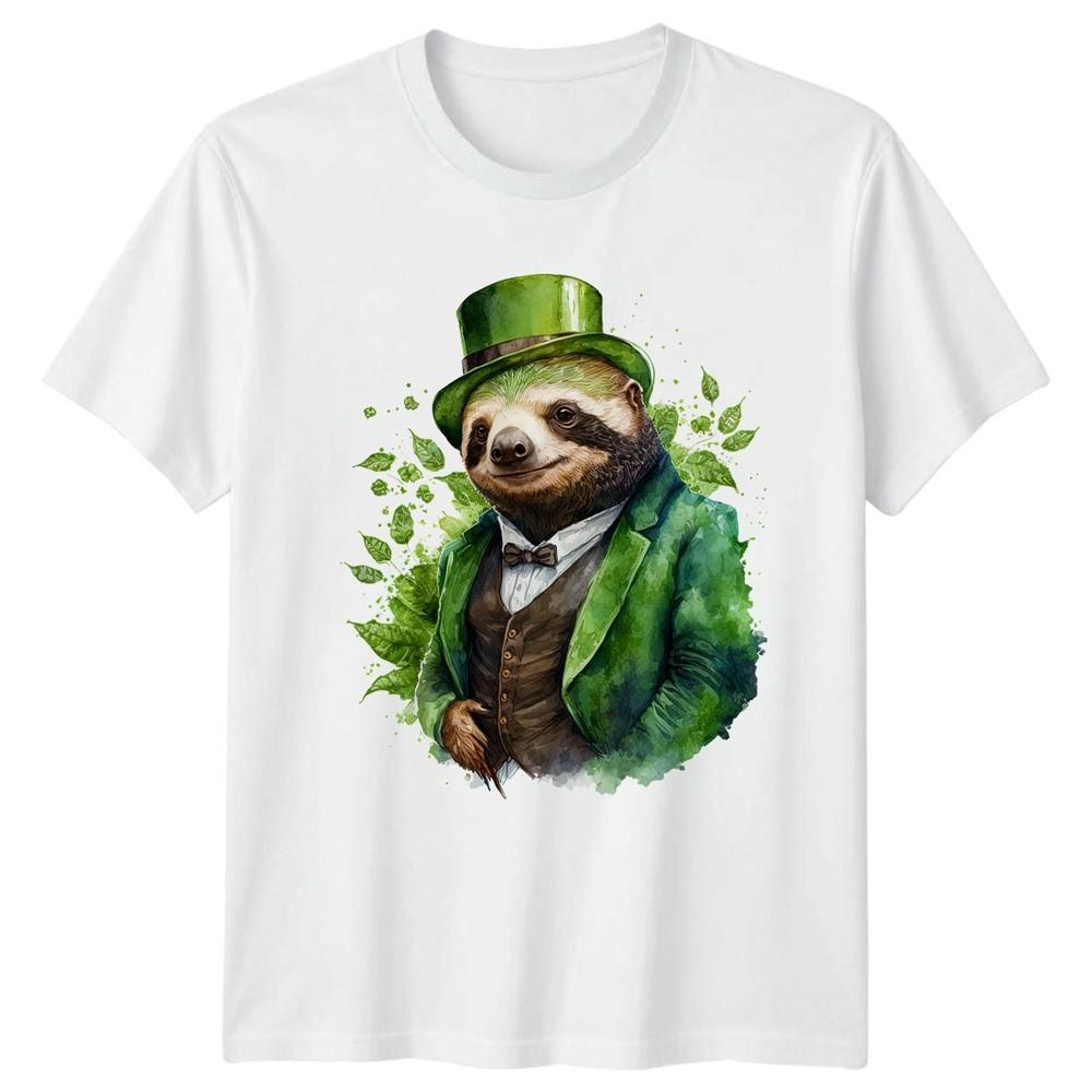 St Patricks Day GentleUnisex Sloth TShirt Dapper Sloth Holiday Gift For S