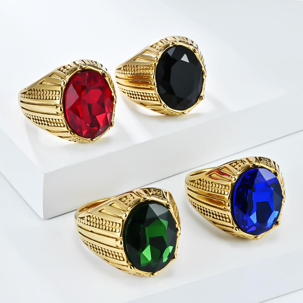 Anello da uomo in acciaio al tungsteno con intarsio di gemma di vetro, minimalista, di tendenza, da mignolo, per uomo, moderno, maschile, gioiello per il compleanno