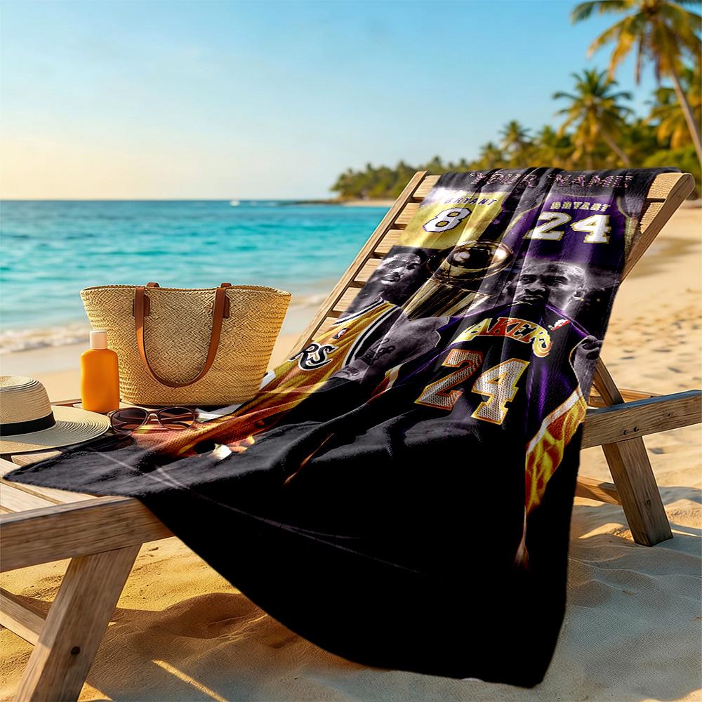 Kobe Personalized Text Beach Towel High Absorbency Quickdry Portable For Swimmingbeachcamping Travel Beach Accessoriesgym