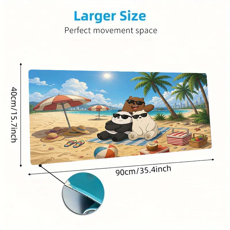 We Bare Bears Color Mouse Pad Large Gaming Table Cushion Non-slip Laptop Tablet Big Mousepad XXL Mat Mini PC Playmat With Lock Edge