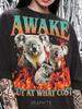 Awake But At What Cost Comfort Colors® Tshirt, Vintage Koala Fire Retro Animal Faded Tees, Funny Y2K Streetwear Meme Graphic Gift,